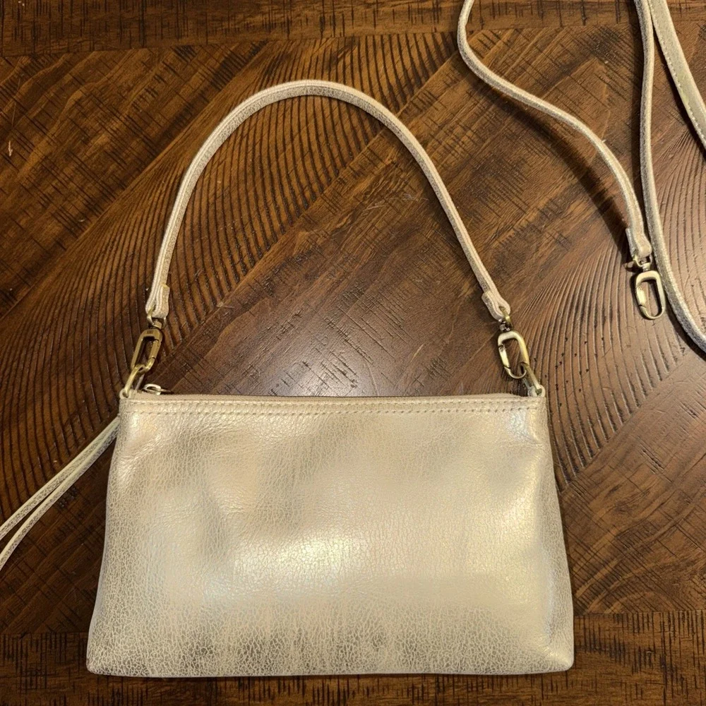 HOBO International Crossbody/shoulder Bag Leather Metallic Gold Purse